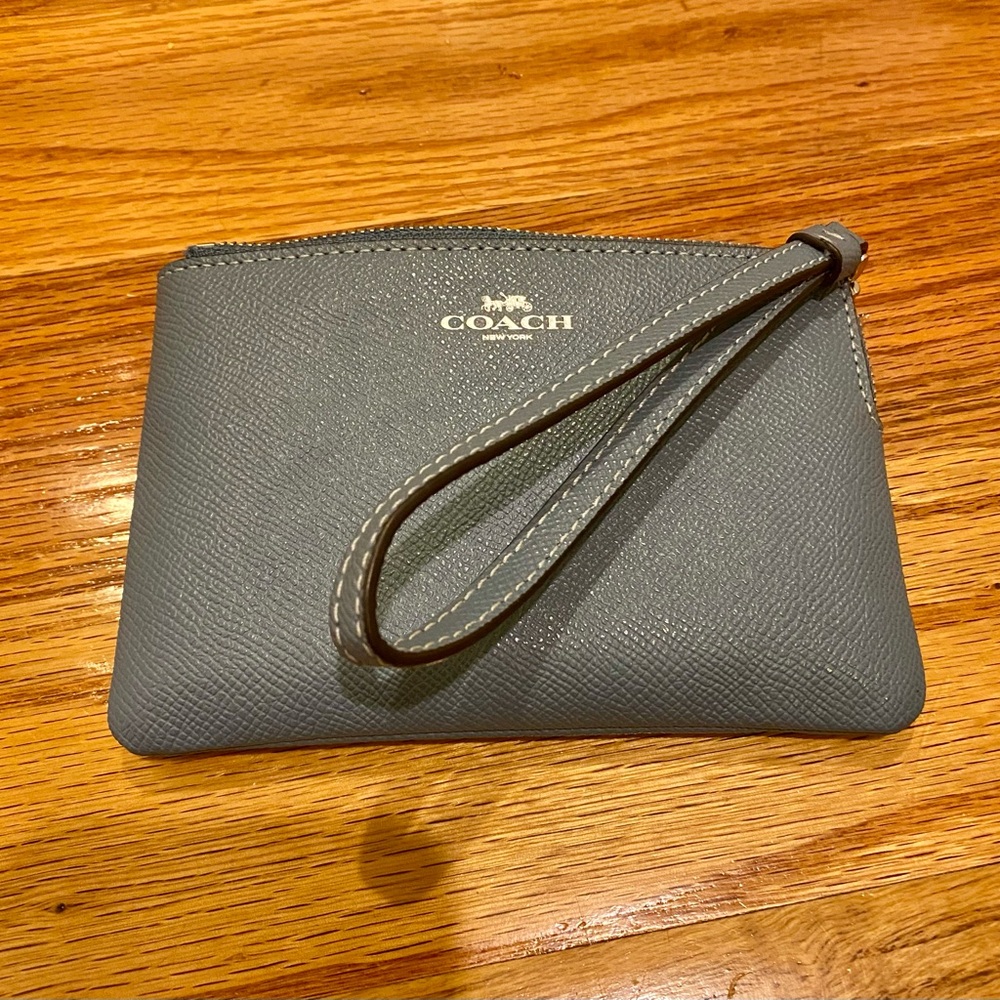 Coach Baby Blue/Gray Wristlet